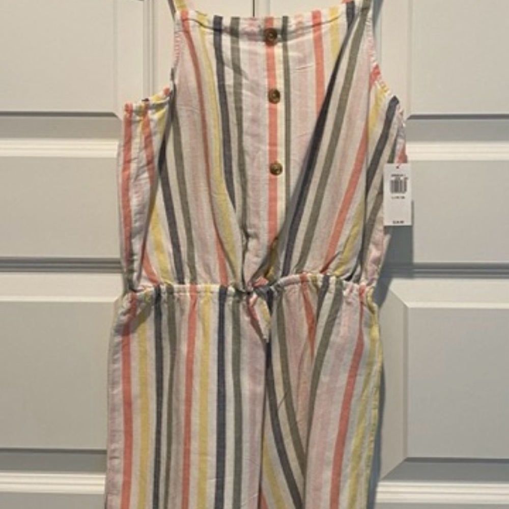 Old Navy Girls Striped Jumpsuit in Pink, Yellow, Gray